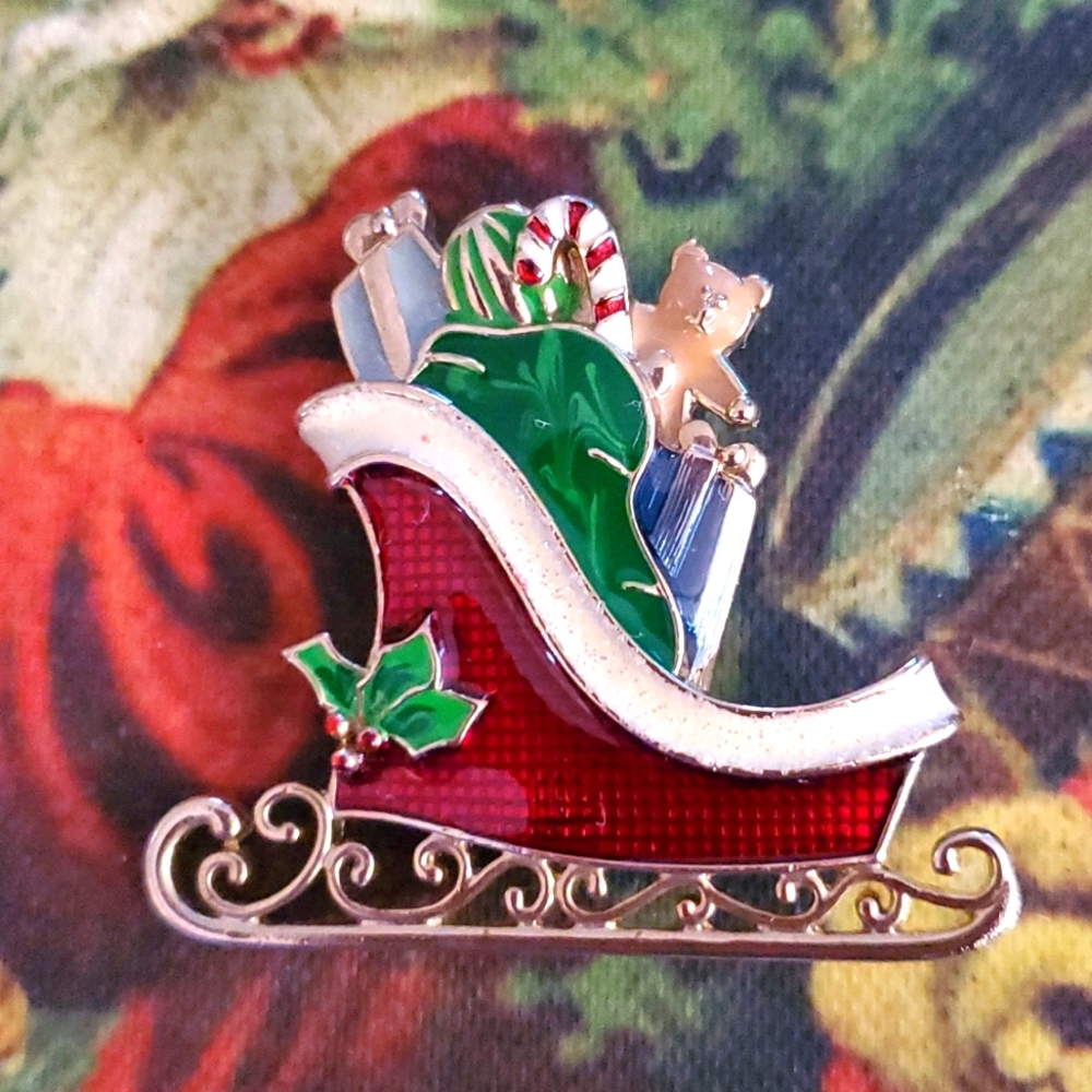 Vintage Monet Santa's Sleigh